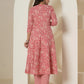 Yufta Pink Mirror_Work Cotton Anarkali Kurta Duppta Set - Swadesiicart