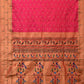 Pink Paithani Silk Handloom Saree with Triple Muniya Border Design - Global Threads | Swadesiicart