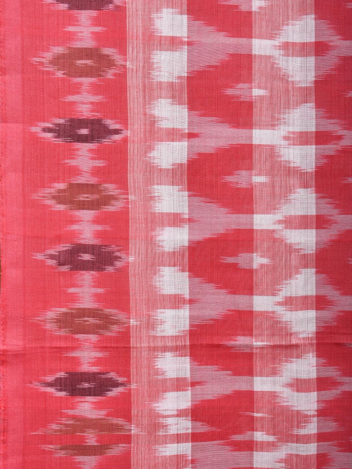 Pink Pochampally Ikat Cotton Handloom Saree with Strips Design No Blouse - Global Threads | Swadesiicart