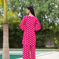Yufta Pink Polka Dot Print Top And Trouser Co Ord Set - Swadesiicart