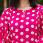Yufta Pink Polka Dot Print Top And Trouser Co Ord Set - Swadesiicart