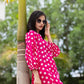 Yufta Pink Polka Dot Print Top And Trouser Co Ord Set - Swadesiicart