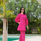 Yufta Pink Polka Dot Print Top And Trouser Co Ord Set - Swadesiicart