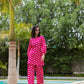 Yufta Pink Polka Dot Print Top And Trouser Co Ord Set - Swadesiicart