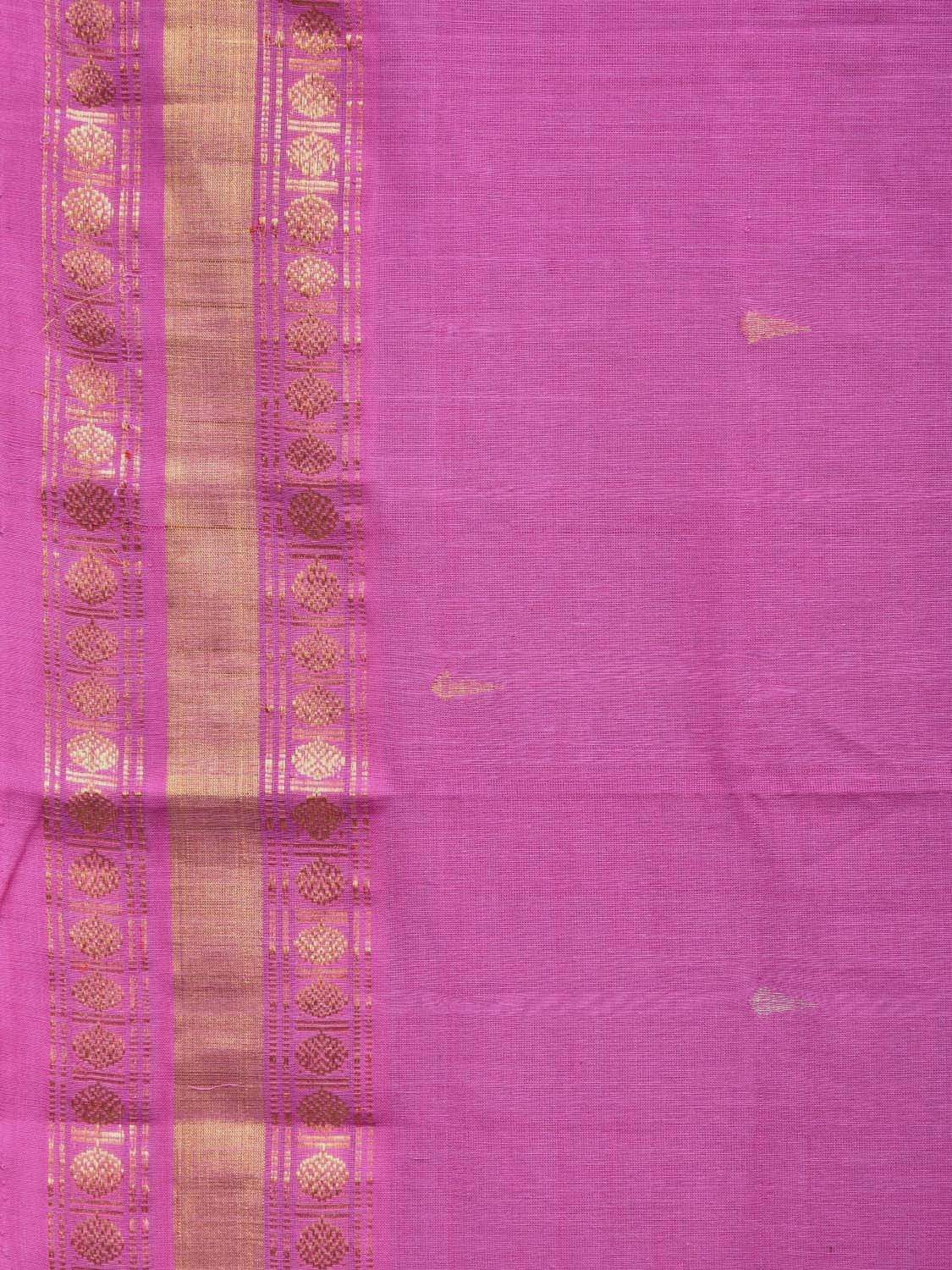 Pink Uppada Cotton Handloom Saree with Karpur Pallu Design - Global Threads | Swadesiicart