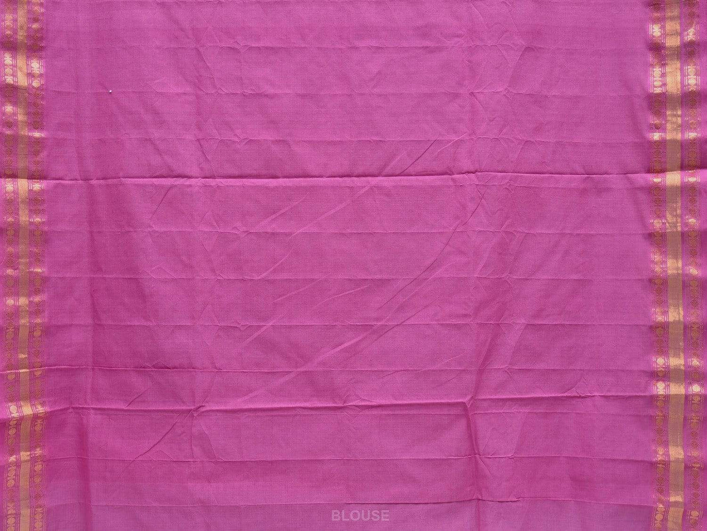 Pink Uppada Cotton Handloom Saree with Karpur Pallu Design - Global Threads | Swadesiicart