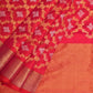 Pink Uppada Silk Handloom Saree with All Over Grill Design - Global Threads | Swadesiicart