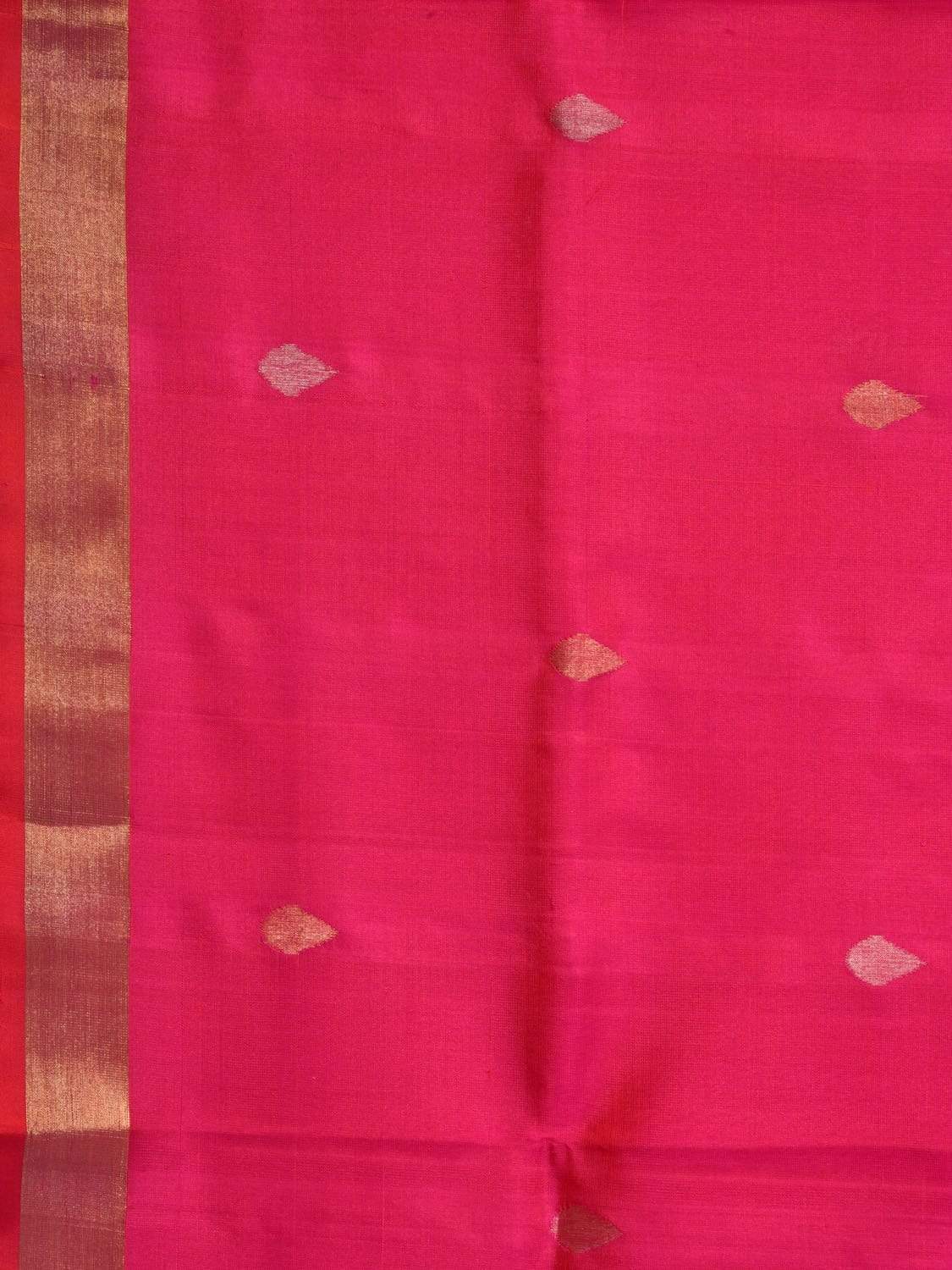 Pink Uppada Silk Handloom Saree with Birds and Jamdani Pallu Design - Global Threads | Swadesiicart