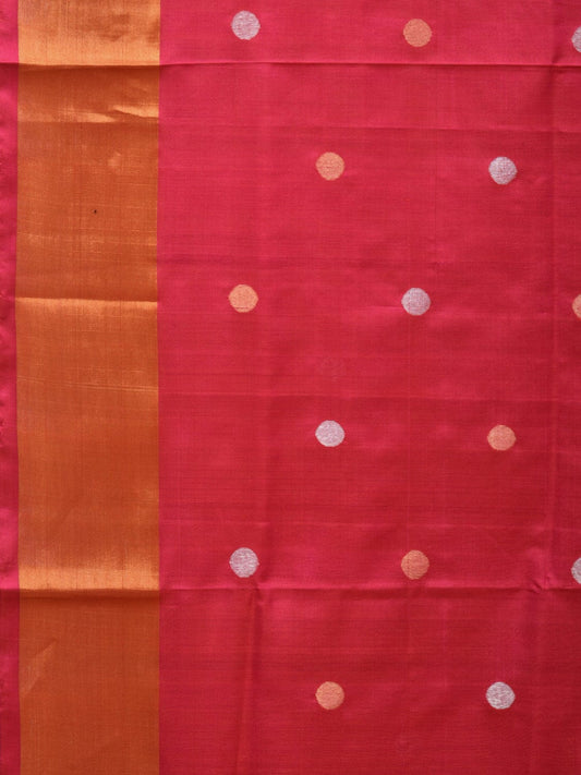 Pink Uppada Silk Handloom Saree with Birds Pallu Design - Global Threads | Swadesiicart