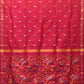 Pink Uppada Silk Handloom Saree with Floral and Birds Design - Global Threads | Swadesiicart