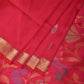 Pink Uppada Silk Handloom Saree with Floral and Birds Design - Global Threads | Swadesiicart