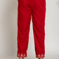 Yufta Pink Velvet Embroidered Co-Ord Set With Cotton Lining - Swadesiicart