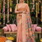 Anaita Pink Linen Cotton Woven Saree With Blouse