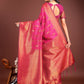 Anaita Pink Banarasi Silk Woven Saree With Blouse