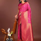 Anaita Pink Banarasi Silk Woven Saree With Blouse