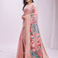 Anaita Pink Linen Cotton Woven Saree With Blouse