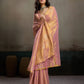Anaita Pink Tissue Silk Woven Saree With Blouse