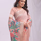 Anaita Pink Linen Cotton Woven Saree With Blouse
