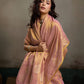 Anaita Pink Tissue Silk Woven Saree With Blouse