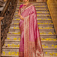Anaita Pink Banarasi Saree With Blouse Piece