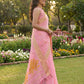 Anaita Pink Linen Saree With Blouse Piece