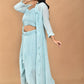 Morchari Women Hand Embroidery Crop Top-Sky - Swadesiicart