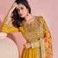 Anaita Yellow Embroidered Silk Anarkali Suits