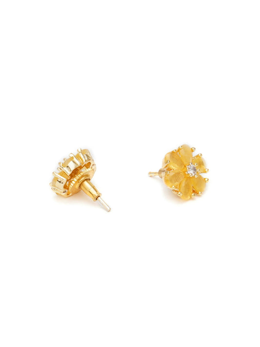 stone stud (yellow) - Ruby Raang - Ruby Raang Studio