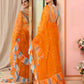 Partywear Designer Orange Net Fancy Saree - Dyuti | Swadesiicart