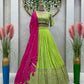 Jyoti Fashion Women's Green Faux Georgette Sequins with Thread Embroidered Designer Lehenga Choli Set | Swadesiicart