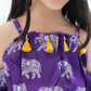 Lil Drama Trunk Tales Girls Purple Crop Top With Pants Co-Ordinate Set - Swadesiicart