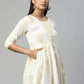 Ahalyaa Women Off White Beautiful Pure Cotton Printed Tunic | Swadesiicart