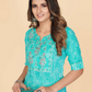 NOZ2TOZ Women's Printed & Embroidered Straight Cotton Sky Blue Stitched Kurta (1Pc) - Swadesiicart