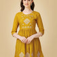 Jyoti Fashion Women's Mustard Viscose Rayon Embroidered Casual Top | Swadesiicart