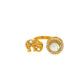 Kundan Gold plated Elephant and Round Ring - Ruby Raang | Swadesiicart