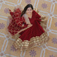 Jyoti Fashion Women's Maroon Faux Blooming Sequins Zari Embroideredy Anarkali Dress with Dupatta | Swadesiicart