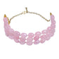Pink Crystal Fancy Layered Choker Necklace By House of Ree | Swadesiicart