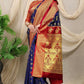 Jyoti Fashion Women's Navy Blue Banarasi Silk Zari Woven Saree with Blouse | Swadesiicart