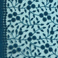 Blue Woven Design Net Saree with Blouse Piece - Kalamkari