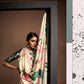 Beige Satin Digital Printed Saree with Unstitched Blouse Piece - Jodha