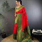 Joban Fashion Banarasi Red Woven Soft Silk Saree | Swadesiicart