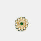 Ruby Raang Gold Polished Green Kundan Ring | Swadesiicart