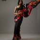 Black Bright Moss Designer Digital Printed Party Wear Saree - Be Verly
