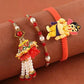 Bal Ganesha Rakhi With Pearl Lumba Set