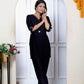 Miravan Women's Solid Black Rayon Co-Ord Set - Swadesiicart