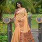Vishnu Weaves Women's Orange Cotton Silk Zari Woven Saree with Blouse - Swadesiicart