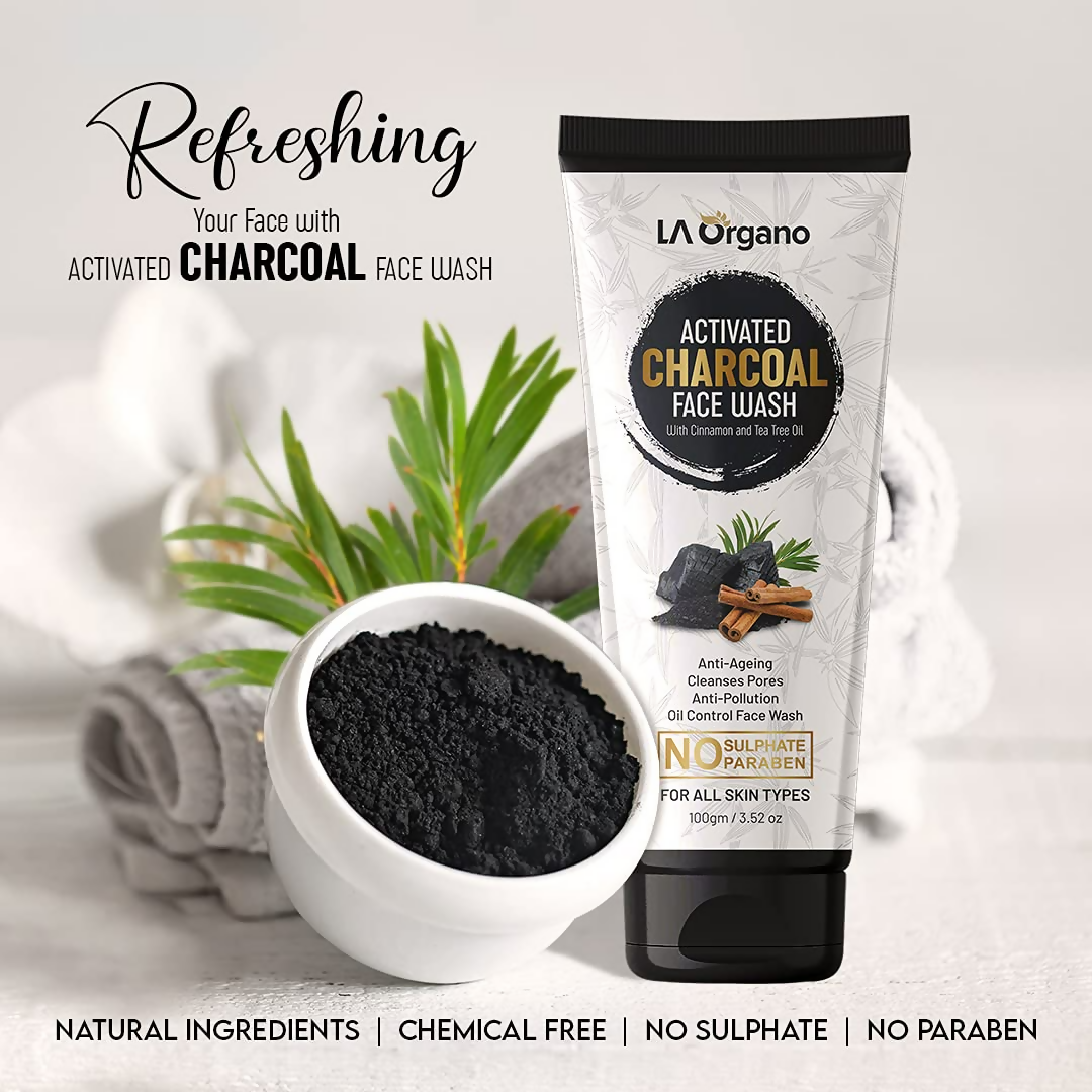 LA Organo Papaya Hydrating Face Gel with Alovera,Vit-E & Activate Charcoal Face Wash Combo | Swadesiicart