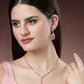 NVR Women's Rose Gold Artificial Stones Studded Handcrafted Jewellery Set - Swadesiicart