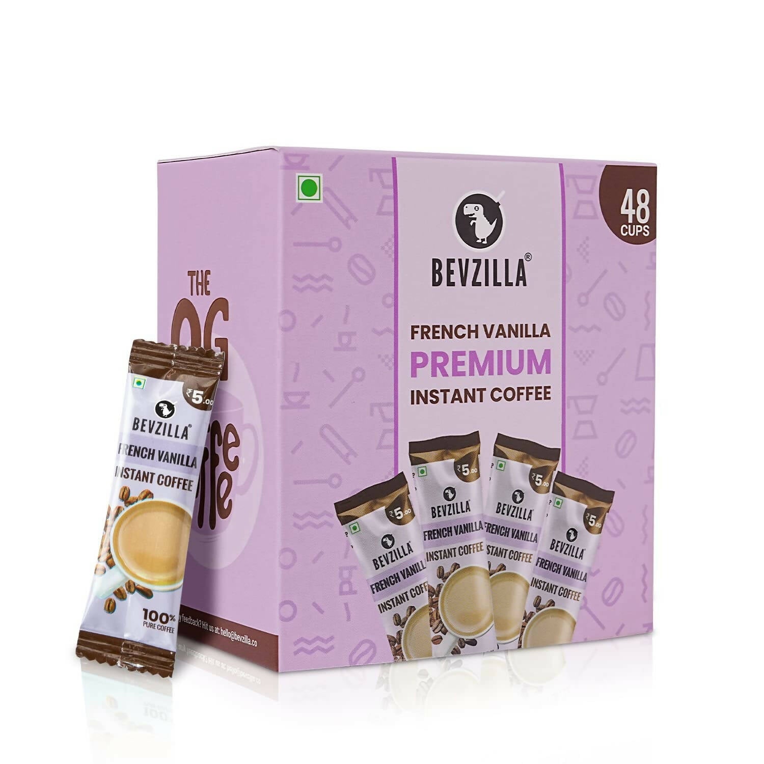 Bevzilla Instant Coffee Powder Sachets (French Vanilla) | Swadesiicart