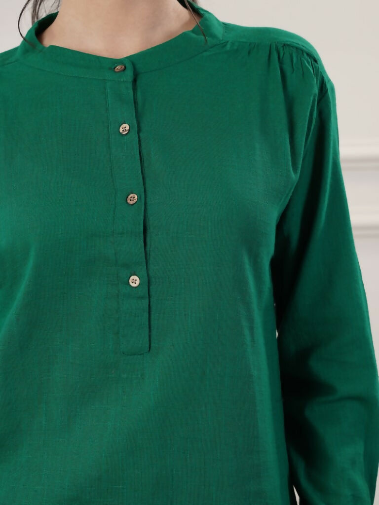 Joban Fashion Women's Emerald Green Co-Ord Set - Swadesiicart